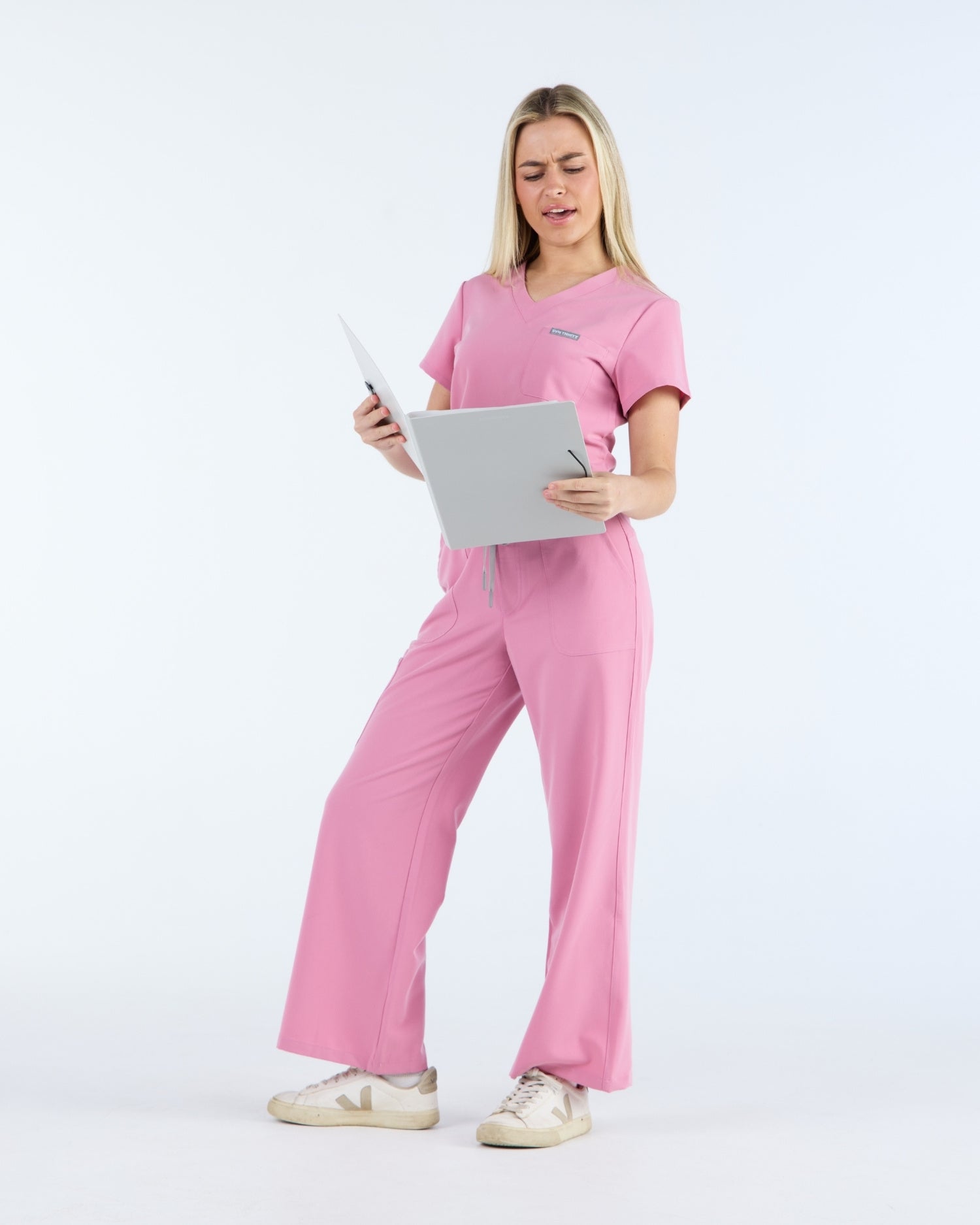 Lounge Leg Scrub Pants Blush Pink