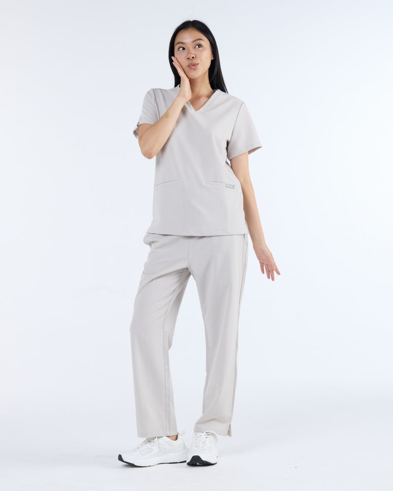 Straight Leg Scrub Pants Silk Sand