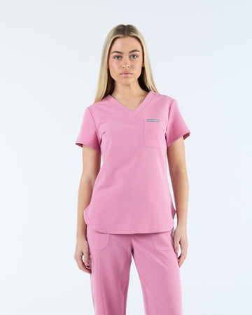 Tuck-In Scrub Top Blush Pink