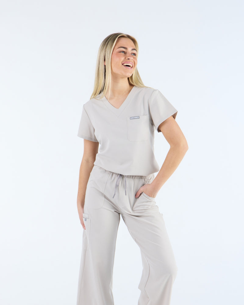 Tuck-In Scrub Top Silk Sand